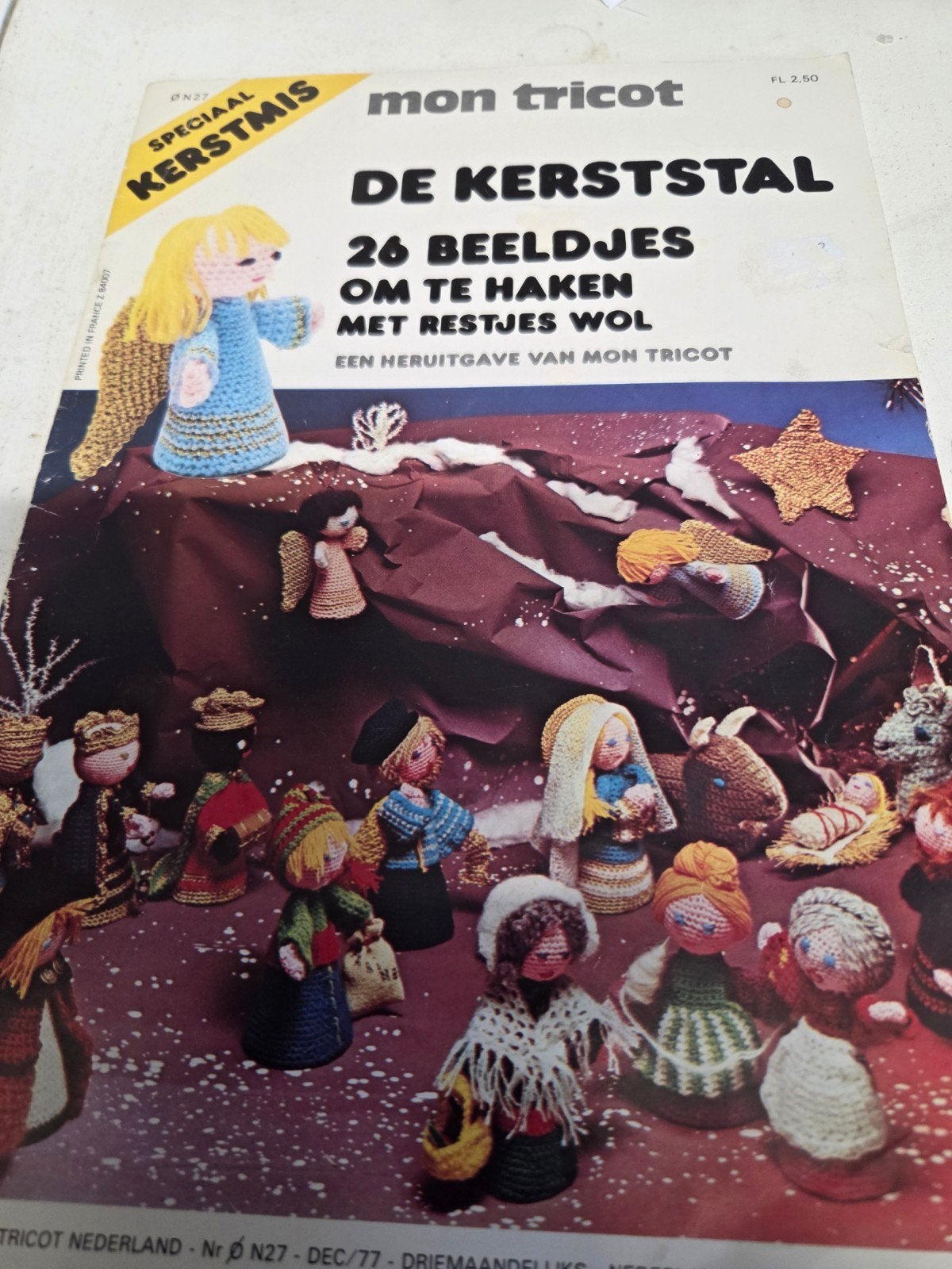 zolderopruiming montricot vintage kerststal figuurtjes haken, Ophalen of Verzenden, Gebruikt, Haken, Patroon of Boek