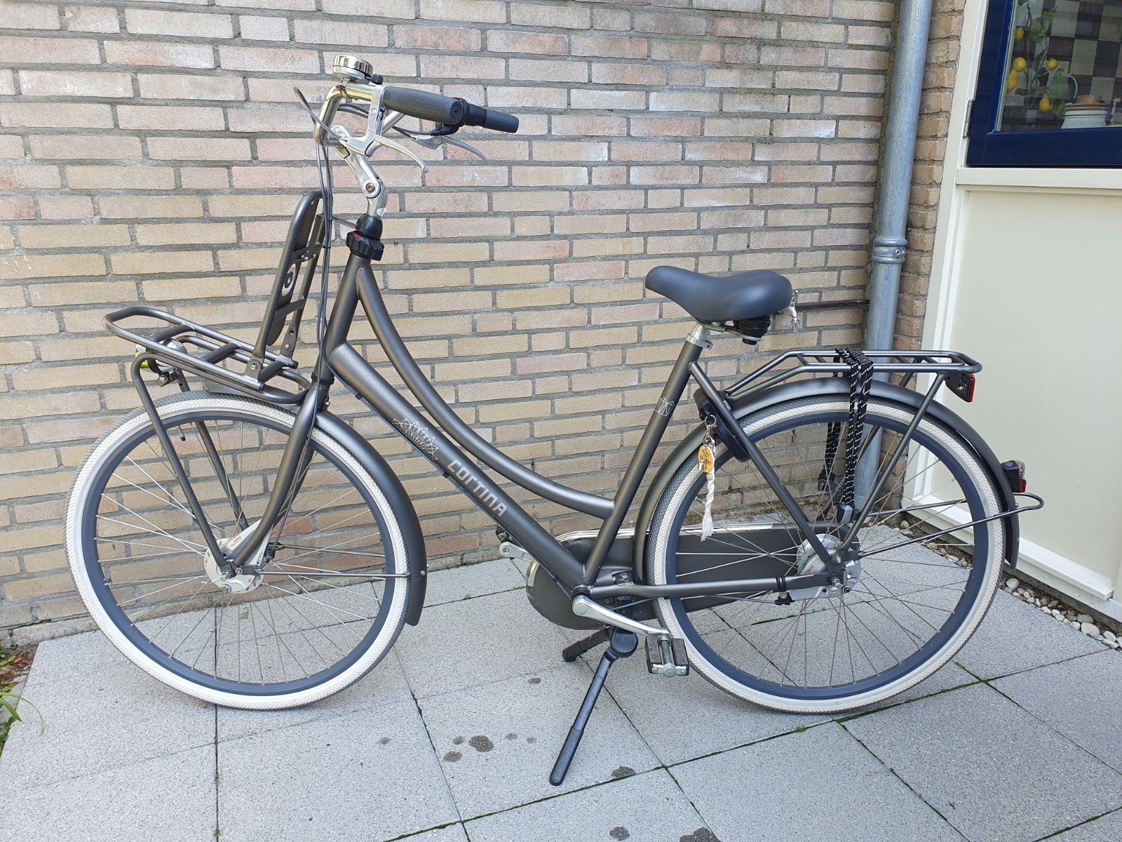 Cortina U4 Transport Family fiets kleur antraciet, Gebruikt, Versnellingen, 56 cm of meer, Trommelrem