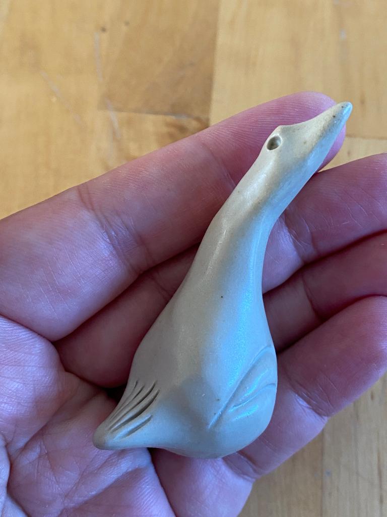 Handgemaakt pottenbakker Beeldje Gans zgan!, Antiek en Kunst, Kunst | Beelden en Houtsnijwerken, Overige onderwerpen, Geglazuurd