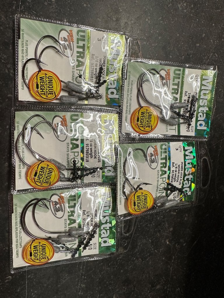 7 zakjes Mustad grip pin kvd plastic hooks 2/0, Watersport en Boten, Haak, Nieuw, Mustad, Ophalen of Verzenden
