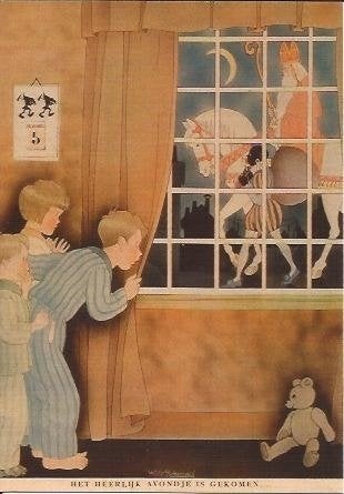 Heerlijk avondje van Sinterklaas prentbriefkaart [D1115], Verzenden, 1980 tot heden, Ongelopen, Overige thema's