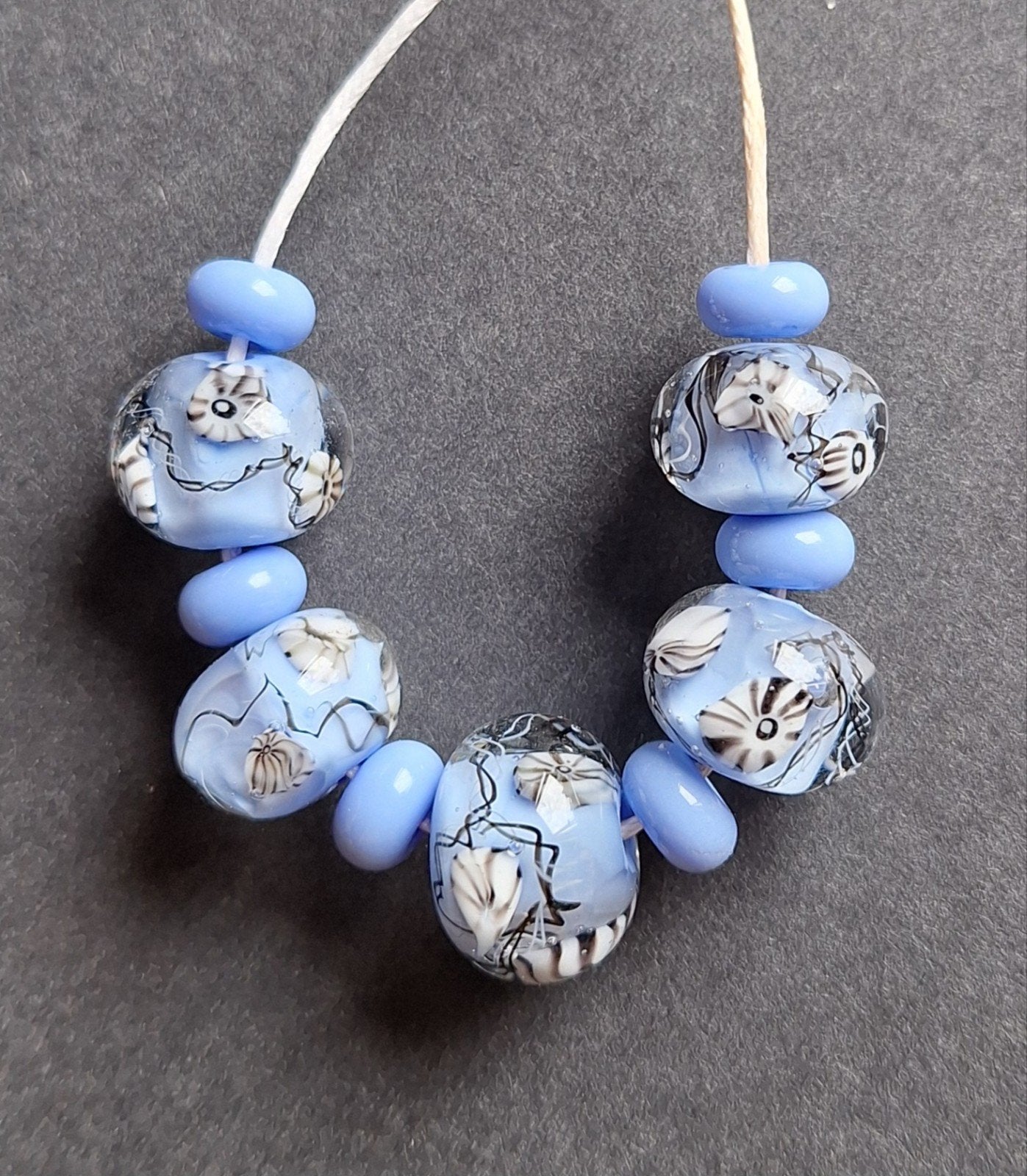Set handgemaakte lampwork glas kralen, Verzenden, Nieuw, Kraal