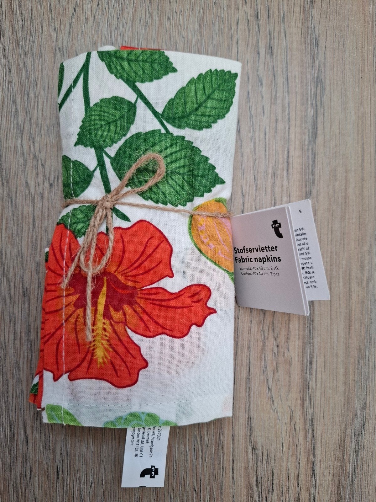 Stoffen servetten met bloemenprint 2 stuks, Huis en Inrichting, Ophalen of Verzenden, Nieuw