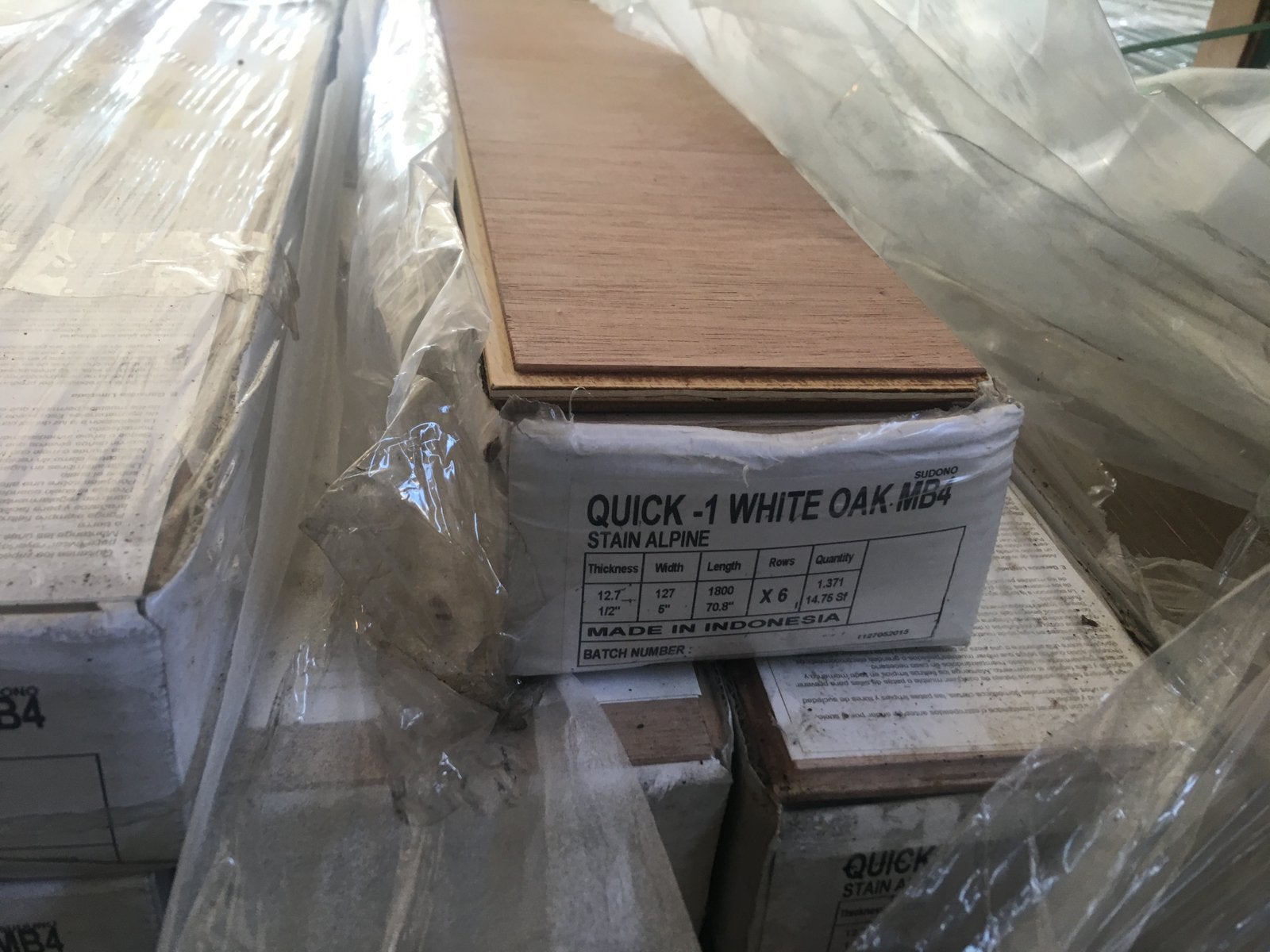 Mieue op pallet: Parket Eiken vloer, Nieuw, 10 m² of meer, 10 tot 30 cm, Hout