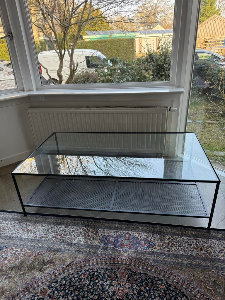 Glazen Salontafel Zwart - Modern & Luxe (80x140cm), Ophalen, Gebruikt, 100 tot 150 cm, Glas