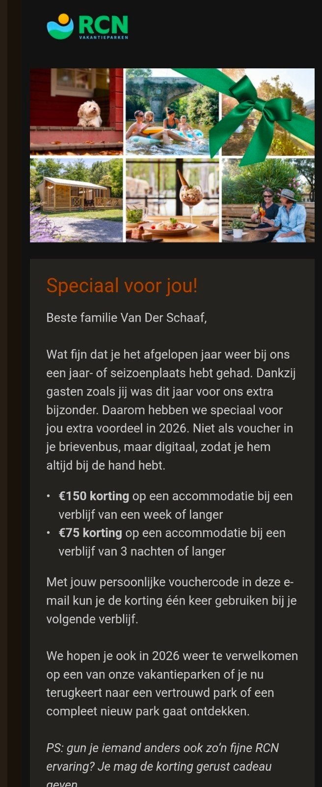 RCN Kortingsvoucher t.w.v. max €150,-