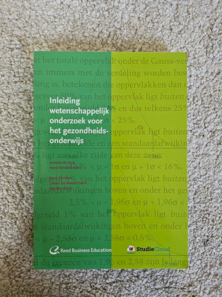 Inleiding wetenschappelijk onderzoek gezondheidszorg, Ophalen of Verzenden, Gamma, Zo goed als nieuw, HBO