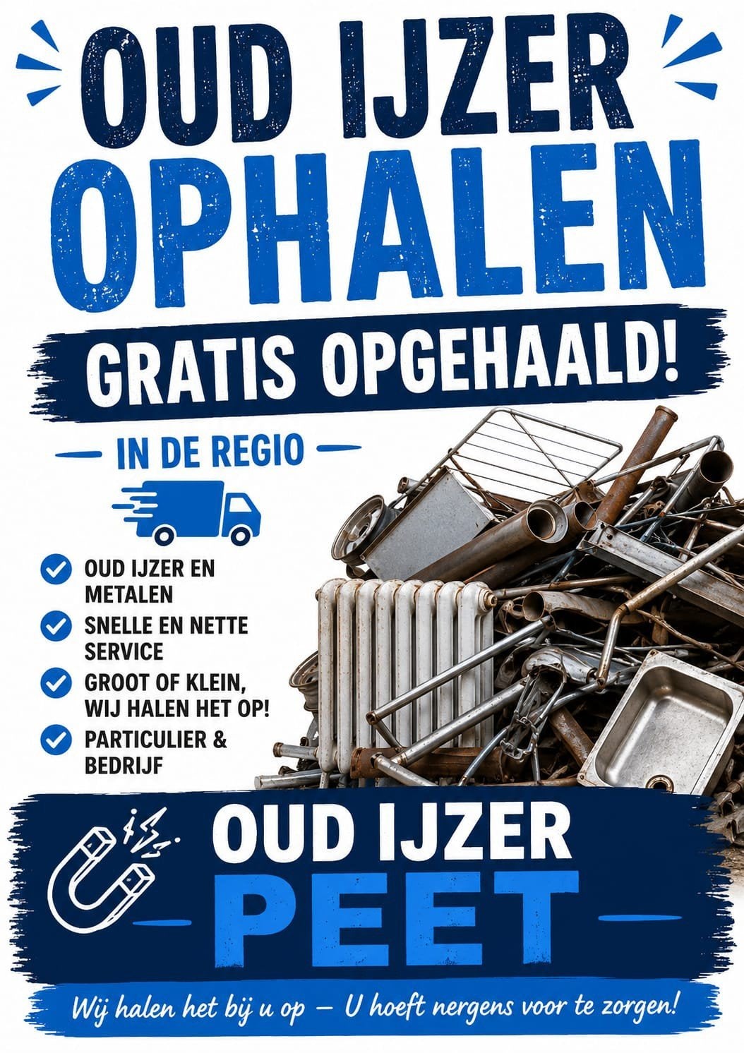 Gratis Ophalen van Oud IJzer en Metalen in de Regio, Ophalen of Verzenden