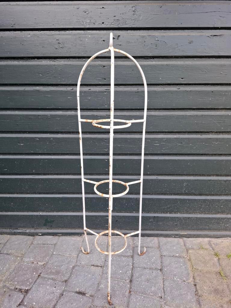 Vintage Plantenrek Metaal Wit - Hoogte 92 cm, Tuin en Terras, Bloembakken en Plantenbakken, Ophalen, Gebruikt, Minder dan 60 cm