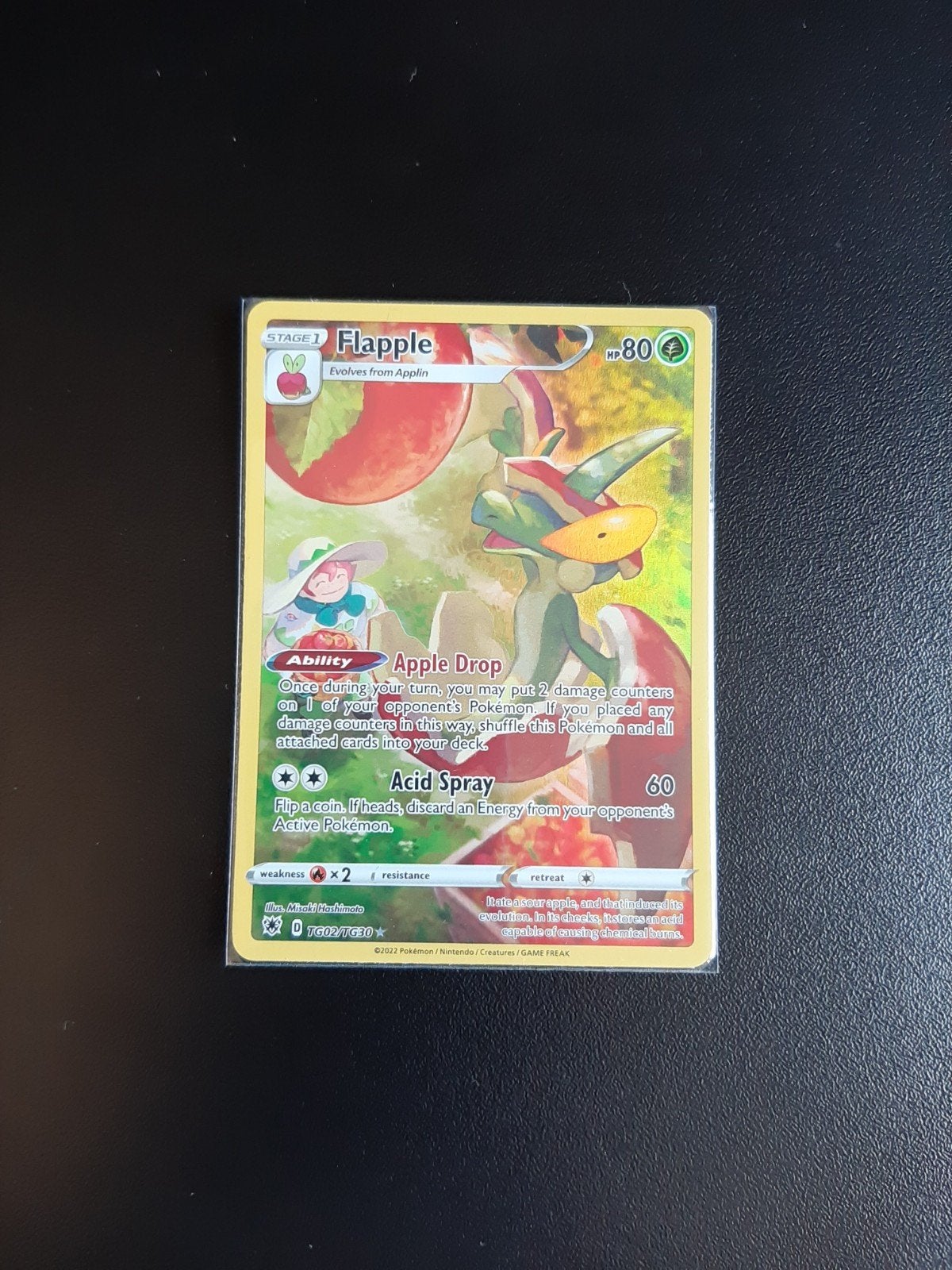 Flapple TG02/TG30 2022 Pokémon Kaart - Perfecte Conditie, Ophalen, Zo goed als nieuw, Losse kaart, Foil