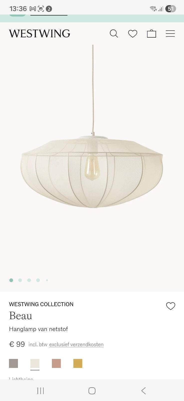 Te koop: Prachtige, stijlvolle hanglamp uit de Westwing, Huis en Inrichting, Ophalen, Nieuw, Metaal, Minder dan 50 cm