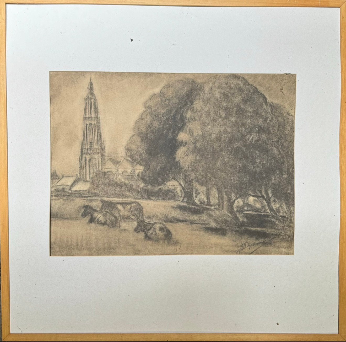 Jo Bezaan (1894 - 1952) houtskool tekening, Ophalen of Verzenden, Tekening