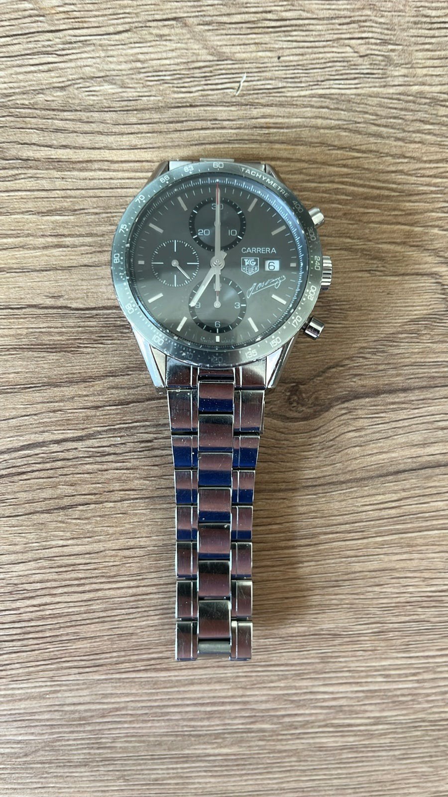 Tag Heuer carrera automatic chrono limited edition ‘Fangio’, Staal, Gebruikt, Staal, Polshorloge