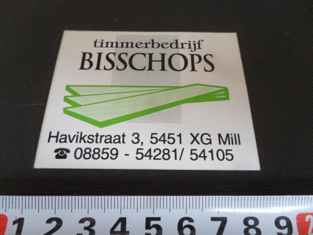 sticker mill timmerbedrijf bisschops havikstraat 3, Ophalen, Zo goed als nieuw