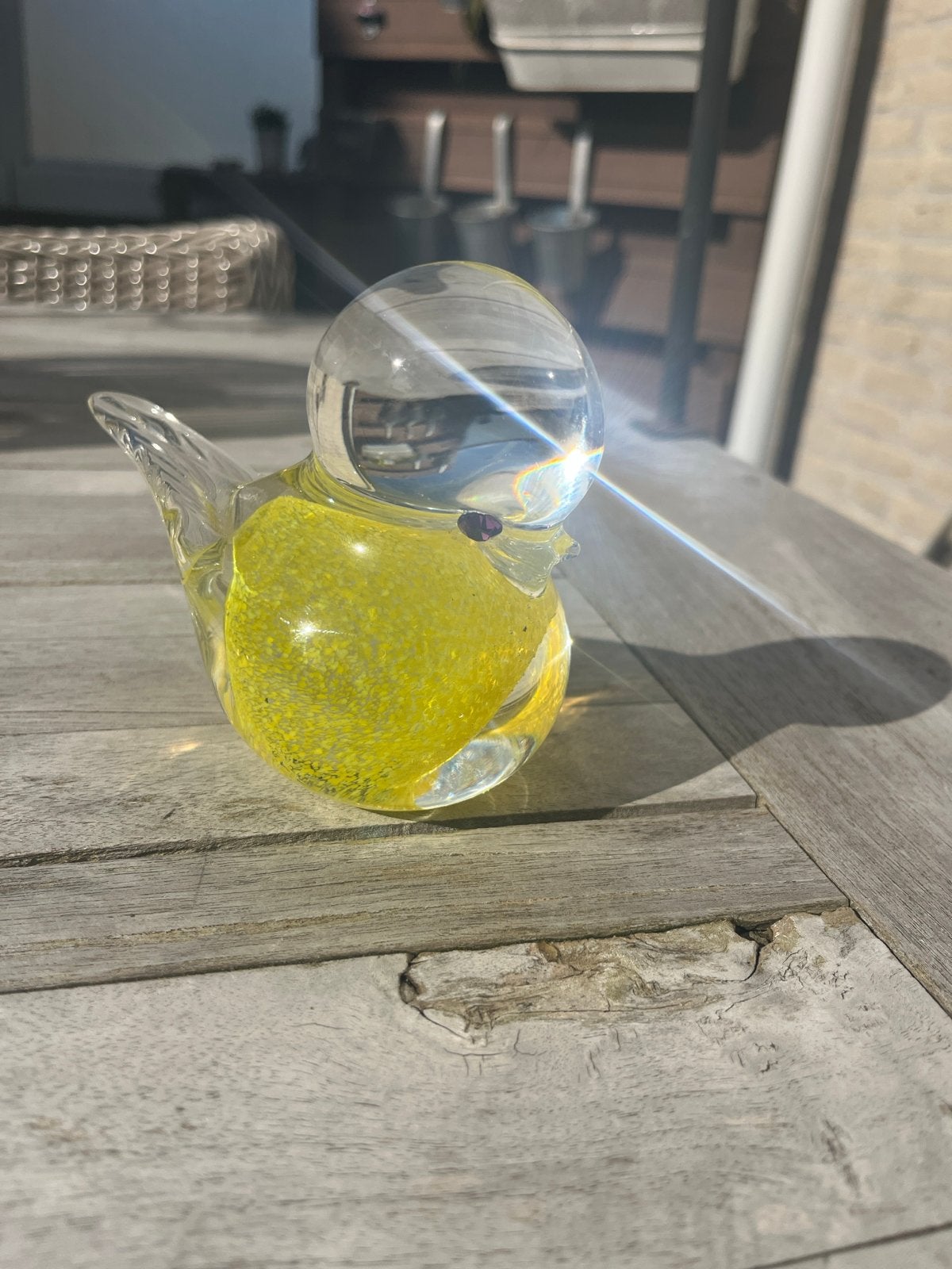 Murano stijl glazen vogel - Geel, Ophalen