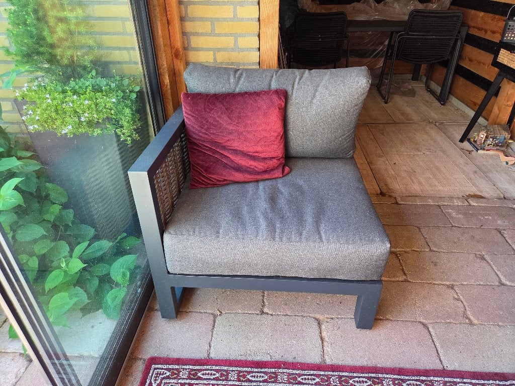Loungeset, Ophalen, 4 zitplaatsen, Aluminium, Zo goed als nieuw