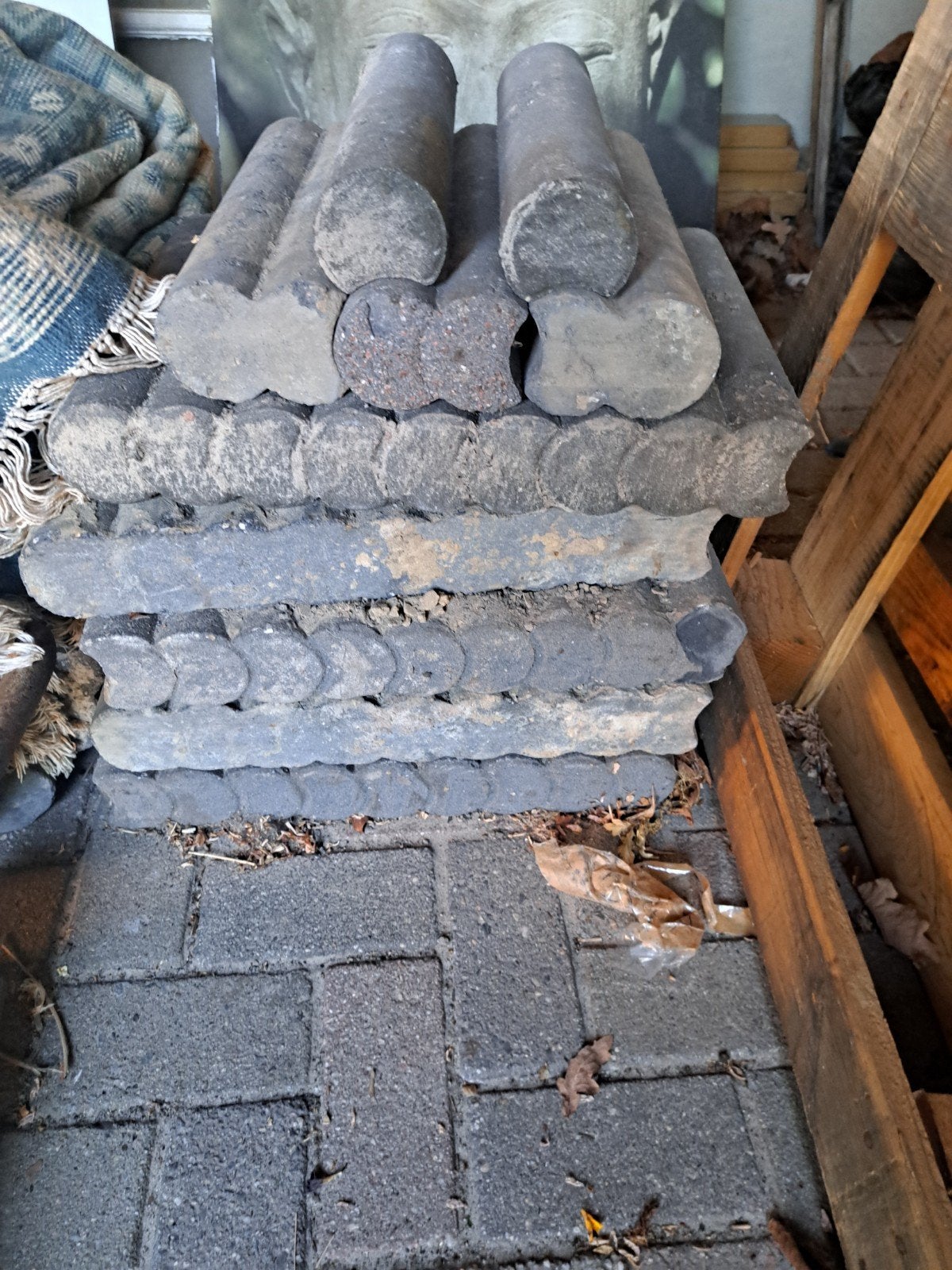 Palisadepaaltjes, Ophalen, Gebruikt, Beton, Klinkers