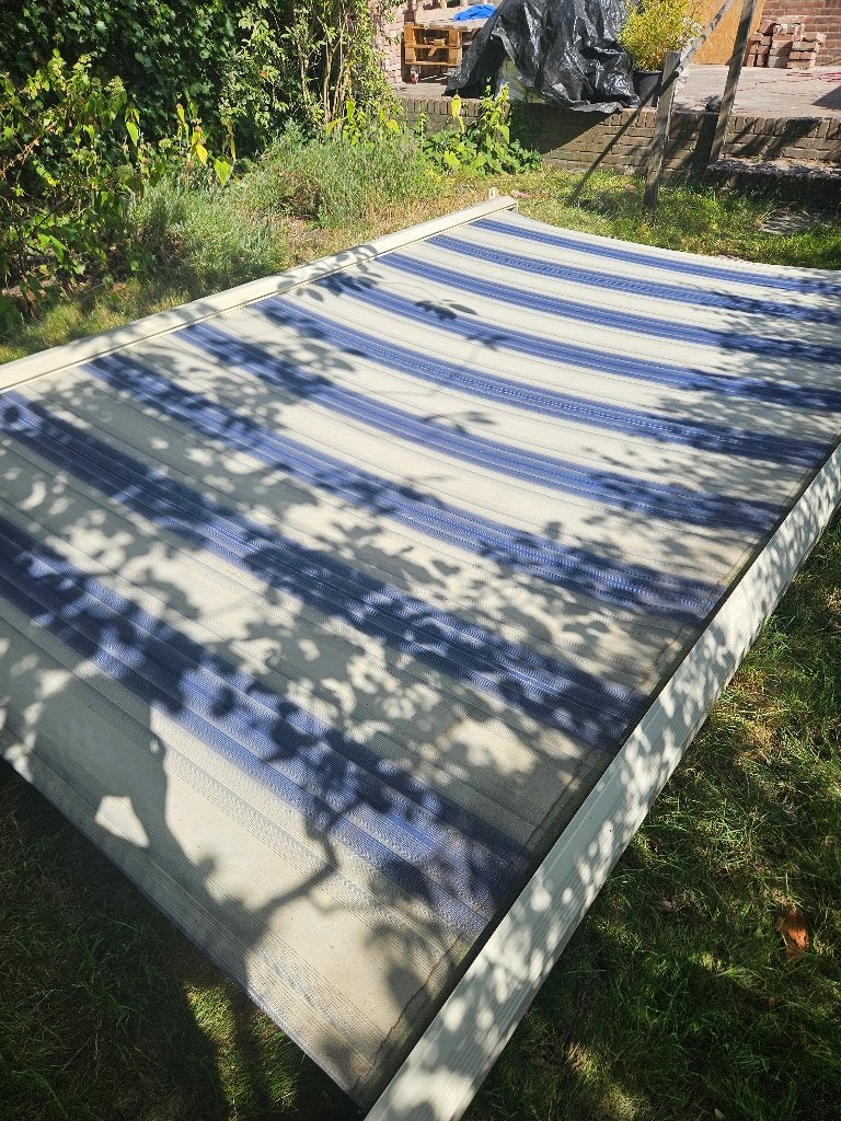 knikarm zonnescherm met elektrische bediening 4x2,4m, Tuin en Terras, Ophalen, Gebruikt, Elektrisch, 150 tot 300 cm