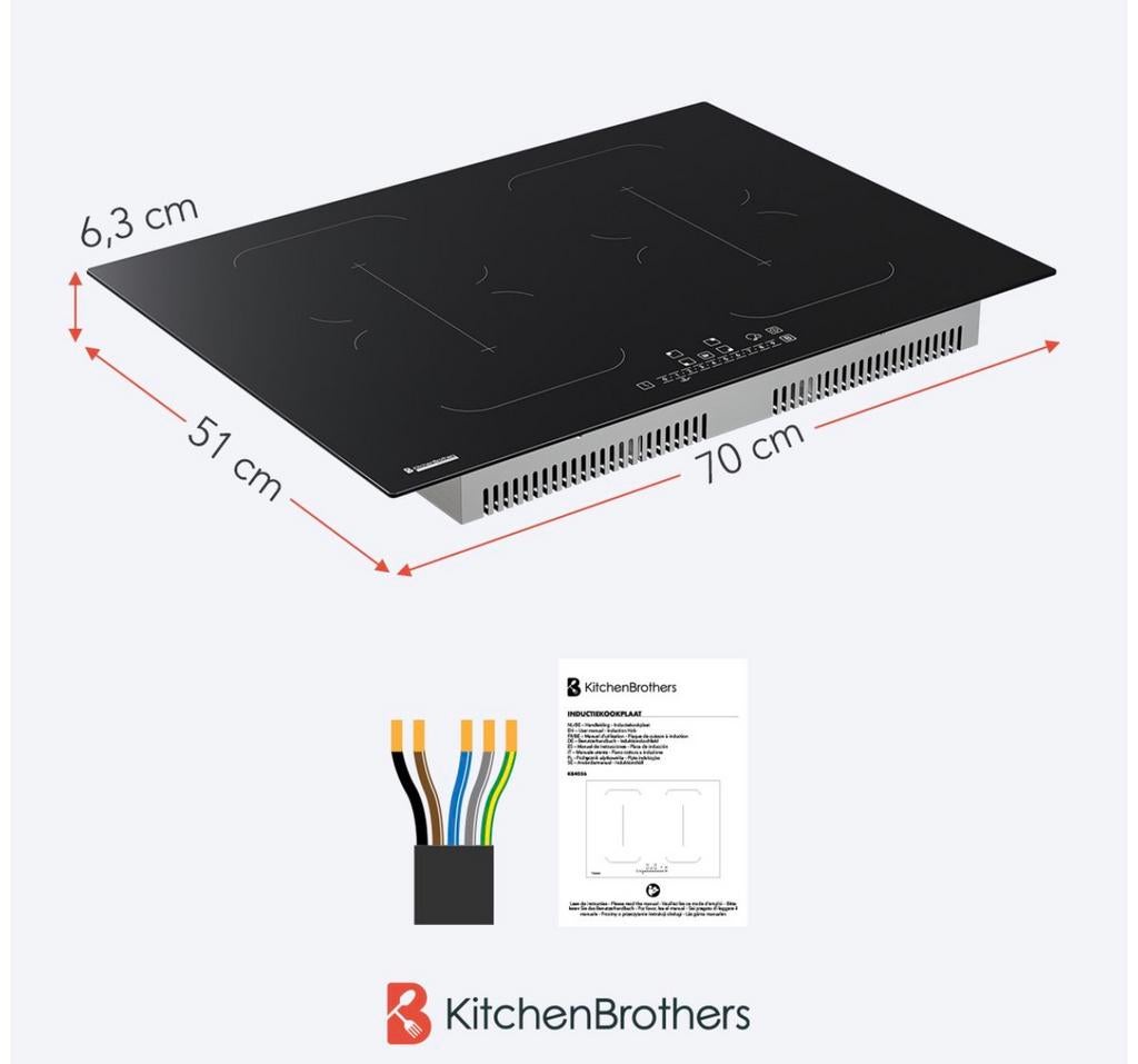 Kitchenbrother inductie, Witgoed en Apparatuur, Fornuizen, Ophalen, Minder dan 85 cm, 60 cm of meer, Nieuw