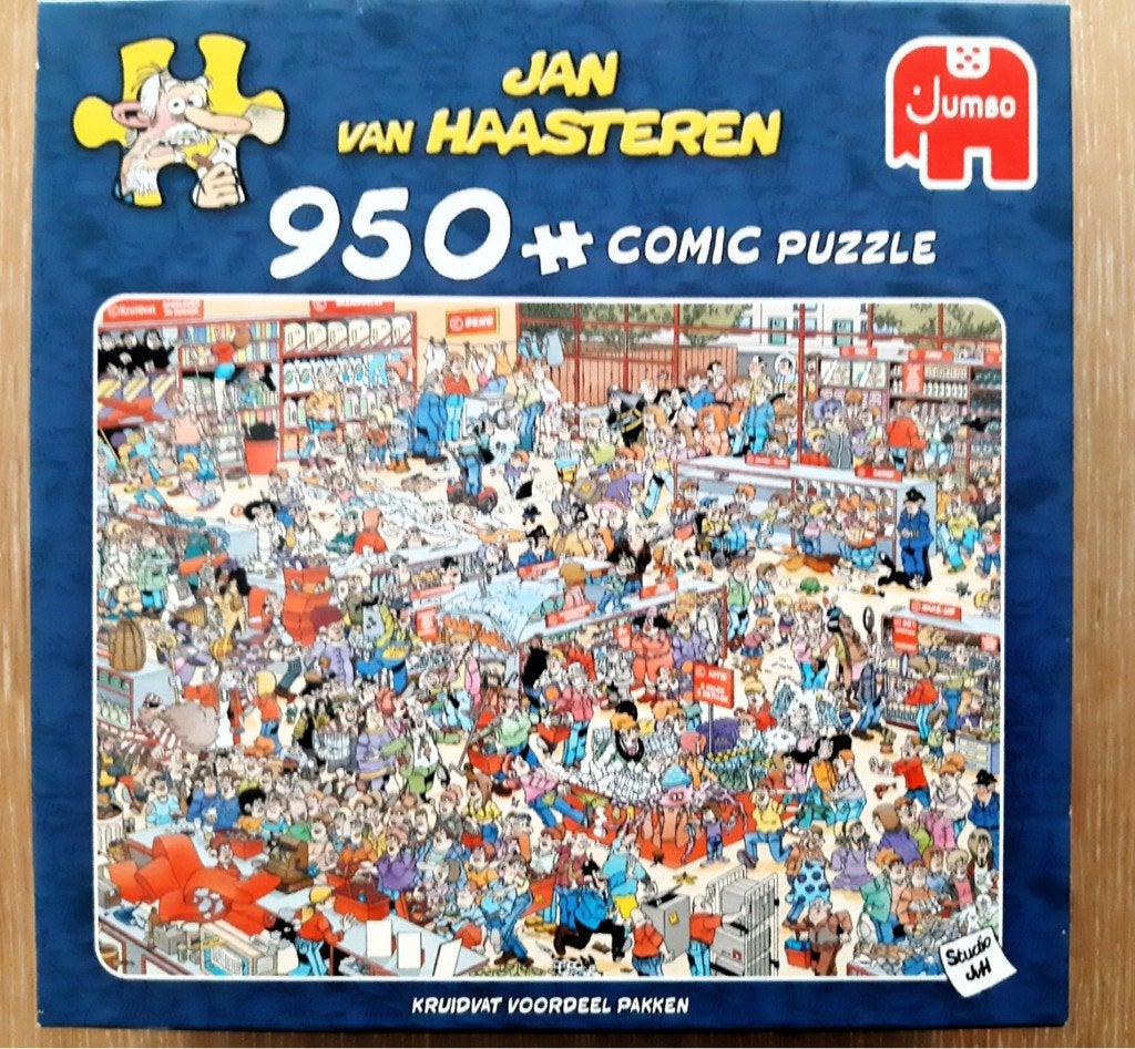 Jan van Haasteren puzzel 'Kruidvat Voordeel Pakken', Ophalen of Verzenden, 500 t/m 1500 stukjes, Zo goed als nieuw, Legpuzzel