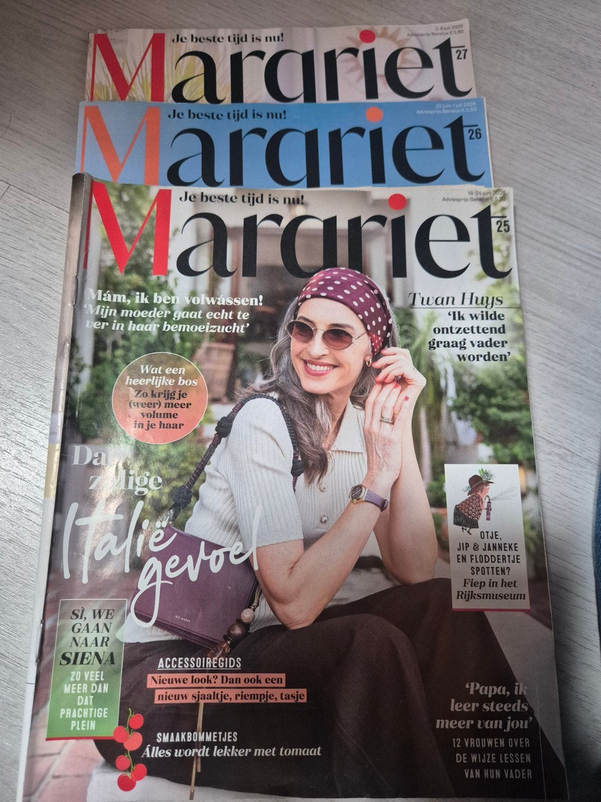 3x Margriet (nrs 25, 26 en 27 van 2026), Ophalen of Verzenden, Zo goed als nieuw, Damesbladen