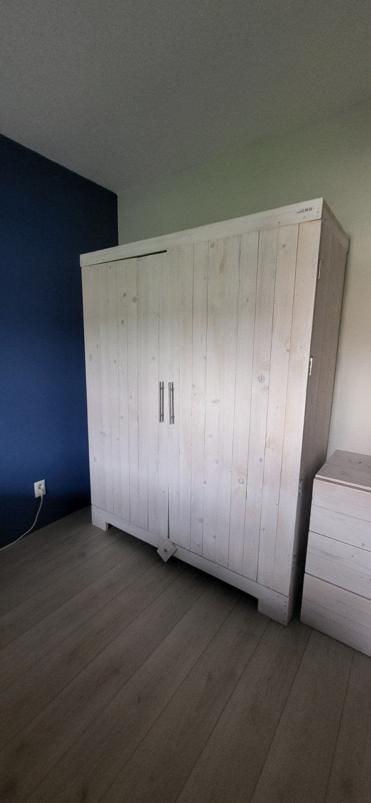 Steigerhouten whitewash kast Jorg, Ophalen, Met deur(en)