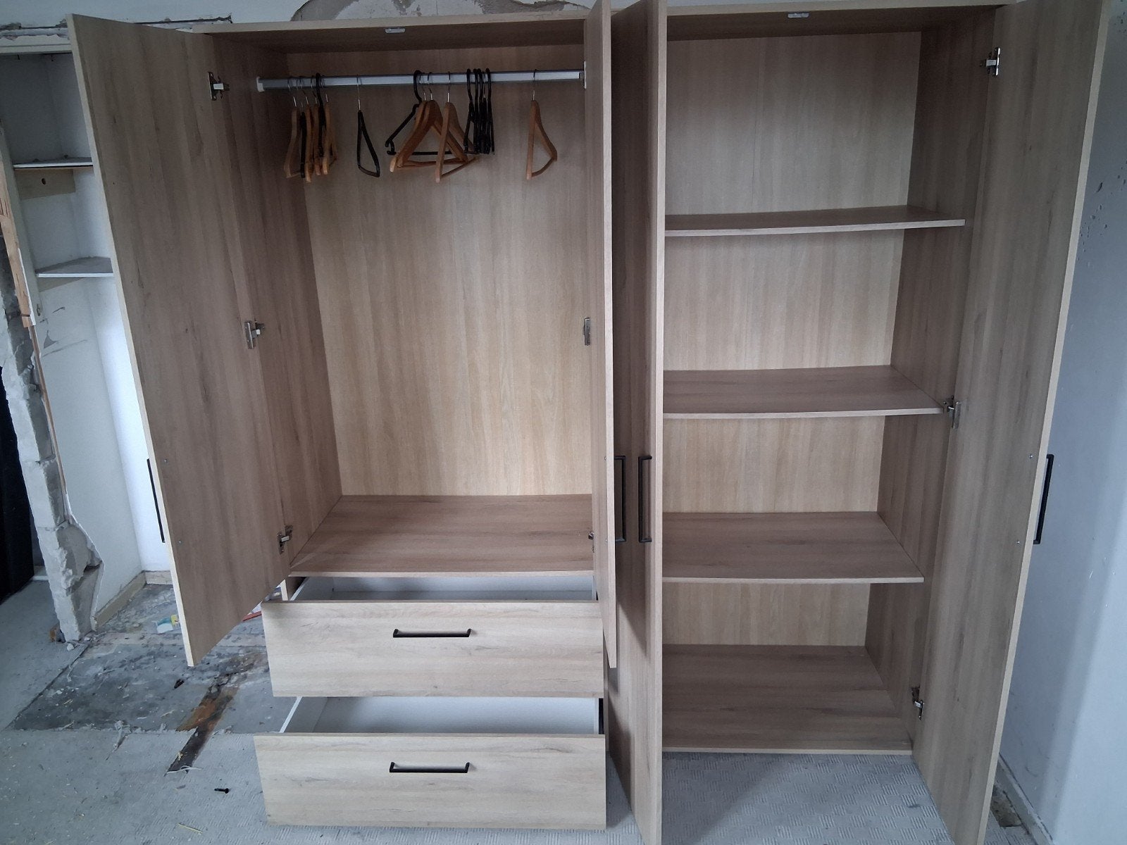 Kledingkast met spiegels en lades - lichte deukjes, Huis en Inrichting, Kasten | Kledingkasten, Gebruikt, 200 cm of meer, 150 tot 200 cm