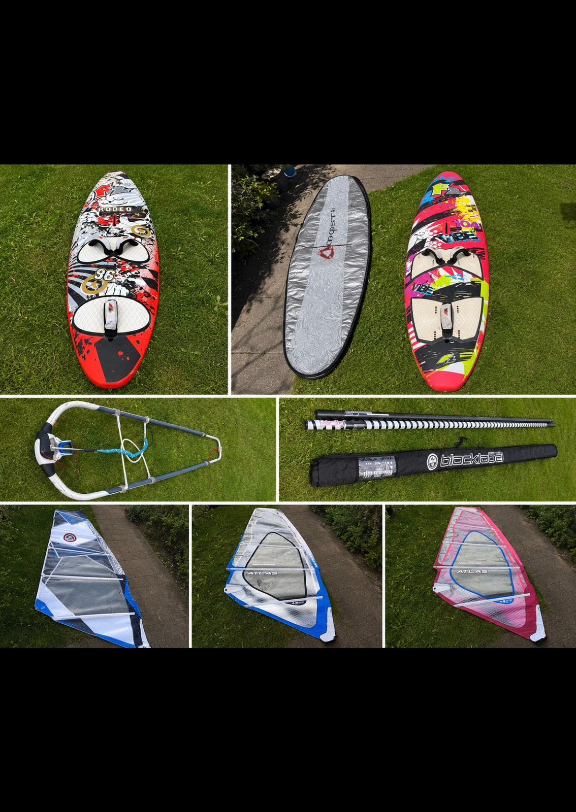Complete windsurfuitrusting – F2, Atlas, North Sails, Ophalen of Verzenden, Complete set