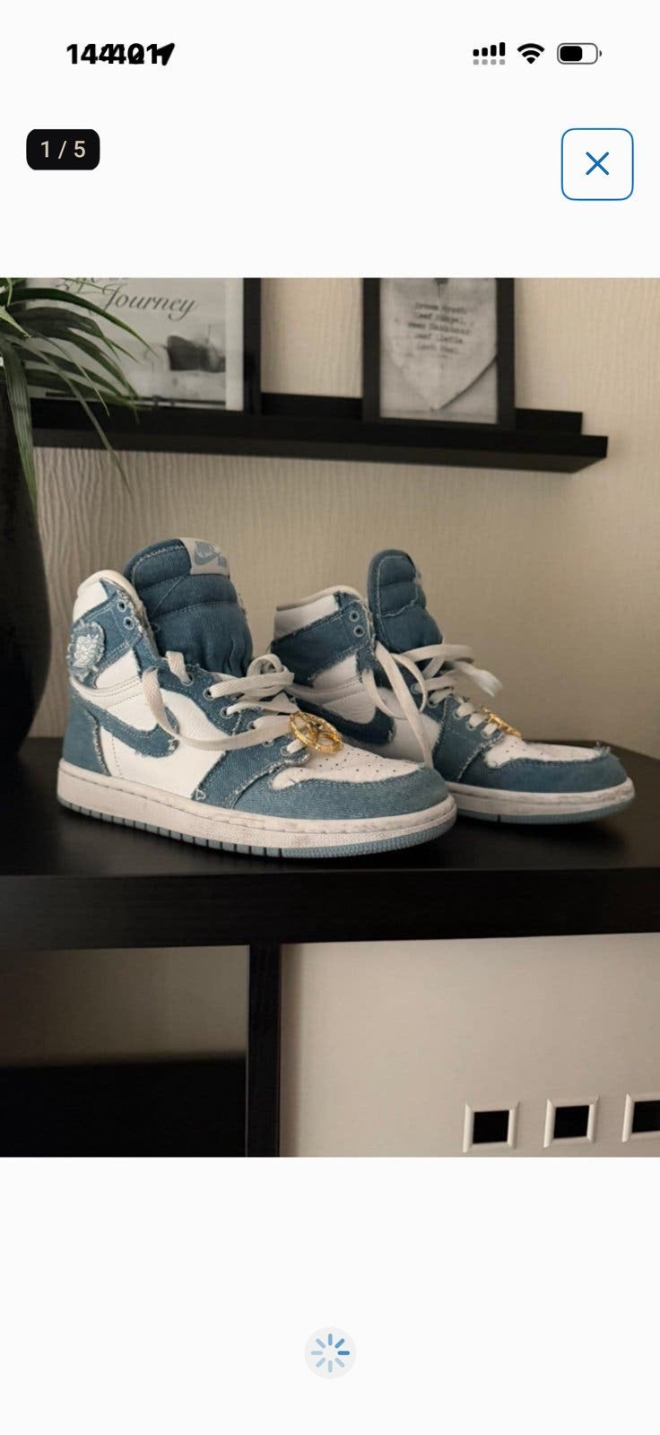 Nike air jordan 1 high OG denim 38 nieuwstaat, Ophalen of Verzenden, Zo goed als nieuw, Blauw