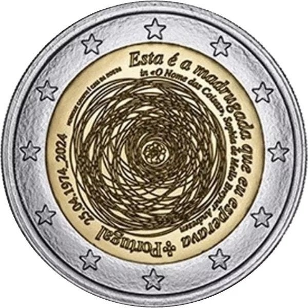 De Speciale 2 Euro PORTUGAL 2024 "Revolutie 25-04-1974" unc., Postzegels en Munten, Ophalen of Verzenden, Portugal, 2 euro