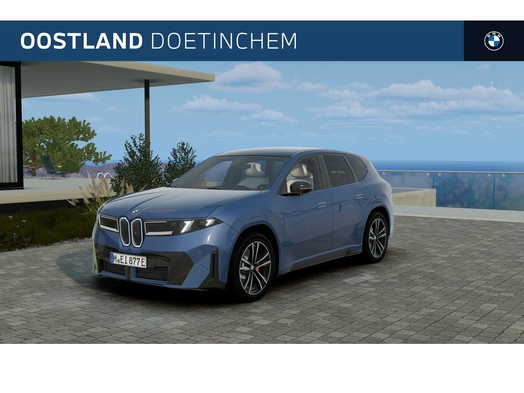 BMW iX3 40 eDrive M Sport / Panoramadak / Trekhaak / M Multi, Auto's, BMW, Automaat, Achterwielaandrijving, Blauw, Leder