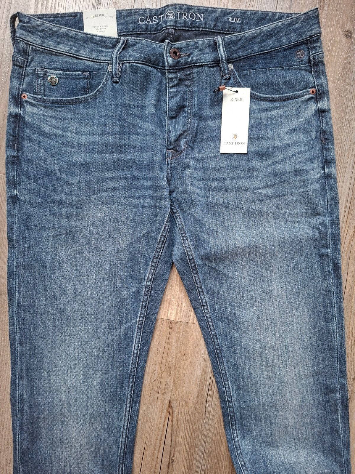 Cast Iron Riser slimfit jeans W36 L34, W36 - W38 (confectie 52/54), Blauw, Nieuw, Ophalen of Verzenden
