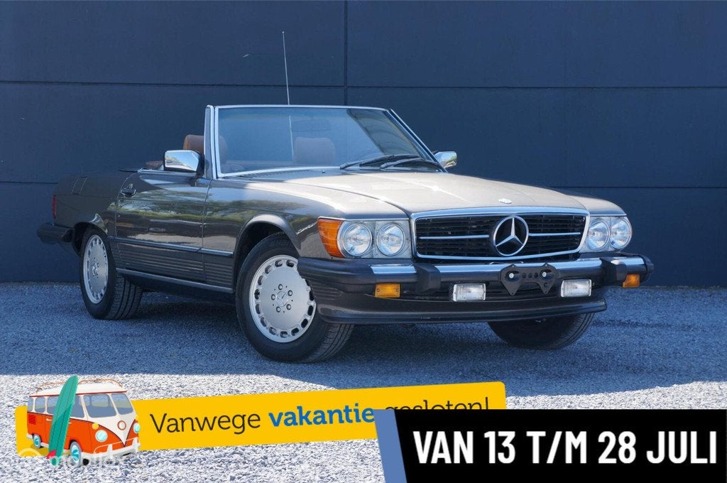Mercedes SL-klasse 560 SL 1986 Roadster/Convertible USA Spec, Auto's, Oldtimers, Automaat, 227 pk, Cabriolet, 4 stoelen
