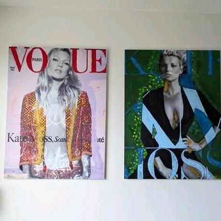 2x Kate Moss op Aluminium Dibond - Kunst aan de Muur, Ophalen of Verzenden