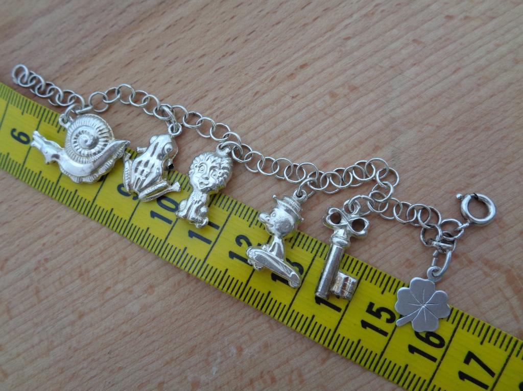 zilveren kinder bedel armband met grote bedels [417], Verzenden, Zilver, Armband