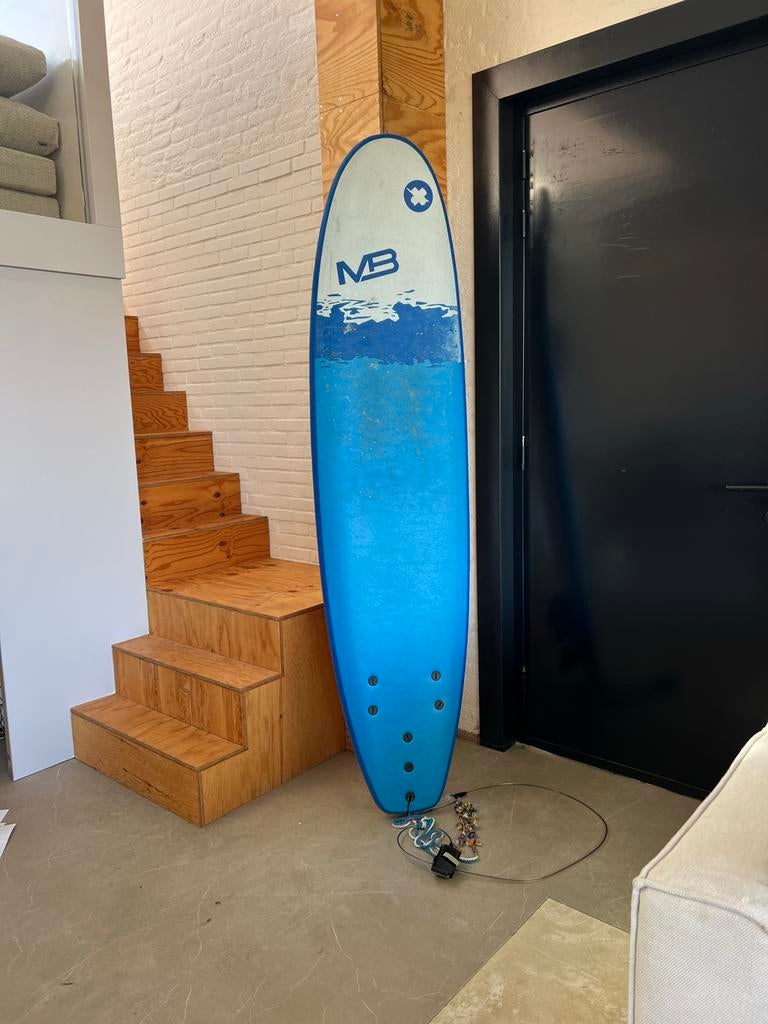 Surfboard softtop PRO SOFT W/STRINGER 7’0 blauw, Ophalen, Gebruikt, Funboard, Met koord