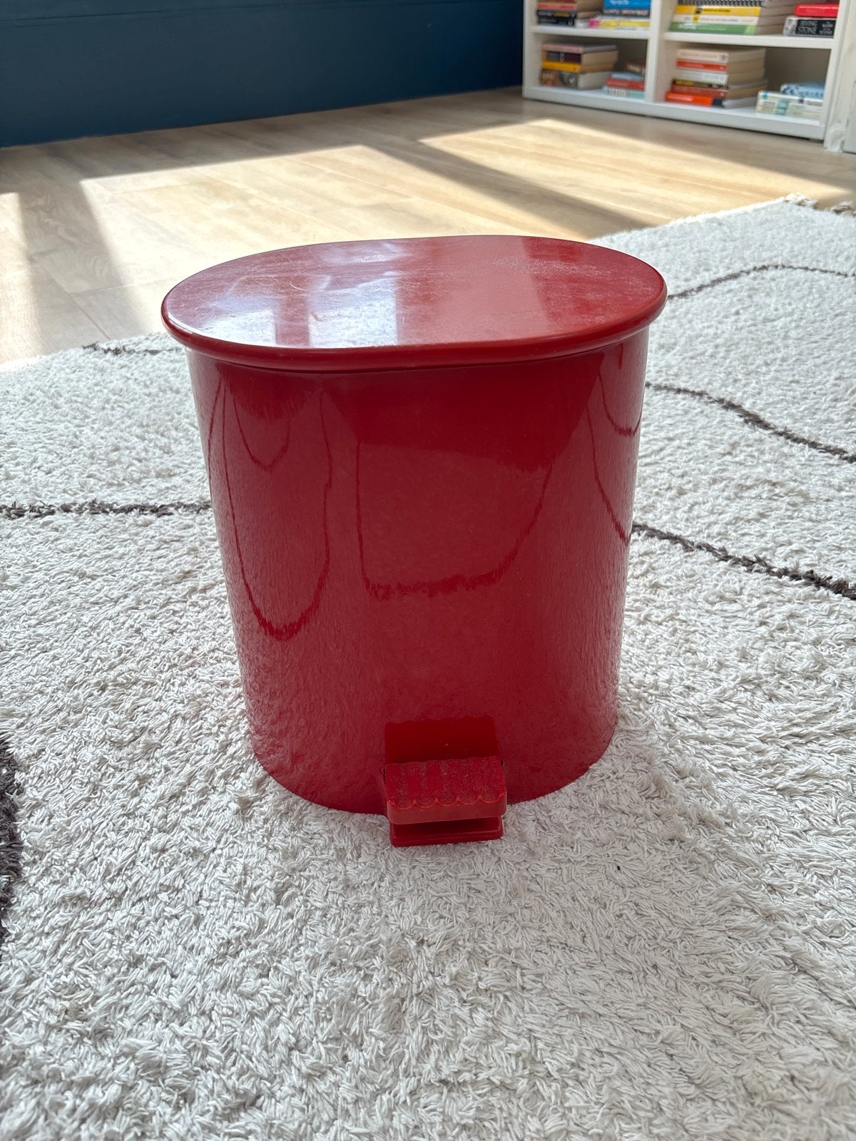 Vintage Gedy pedaalemmer,Design Olaf von Bohr,Made in Italy, Ophalen of Verzenden, Gebruikt, Rood, Kunststof