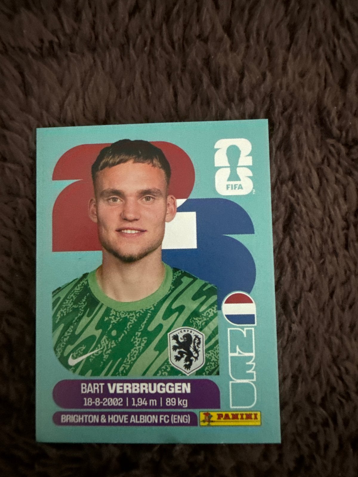 Panini FIFA 365 2023 Bart Verbruggen Spelerskaart, Ophalen of Verzenden, Zo goed als nieuw, Buitenlandse clubs, Spelerskaart