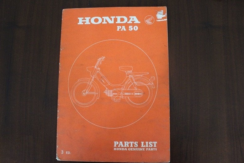 Honda PA50 1978 moped parts list onderdelen boek Camino, Ophalen of Verzenden, Gebruikt