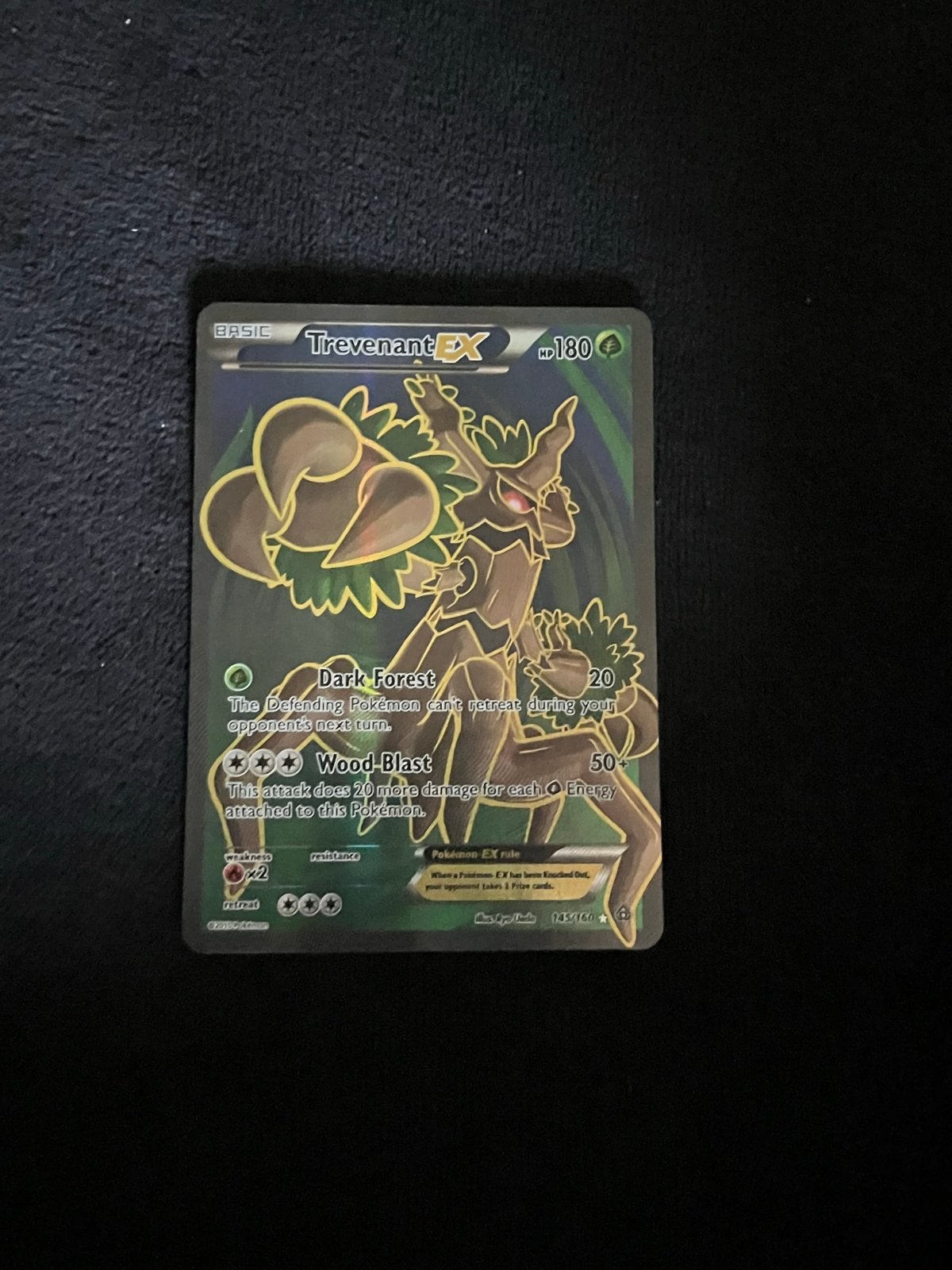 Trevenant EX XY Primal Clash 145/160 NM Pokémon Kaart, Ophalen of Verzenden, Zo goed als nieuw, Losse kaart, Foil