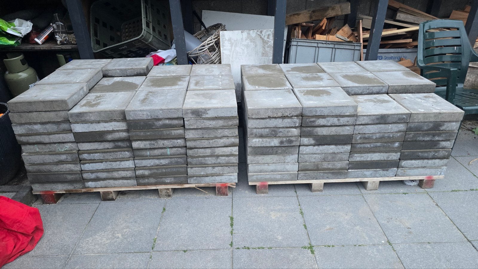 Betontegels 30x30x6  196 stuks €200, Ophalen, Nieuw, 10 m² of meer, Beton