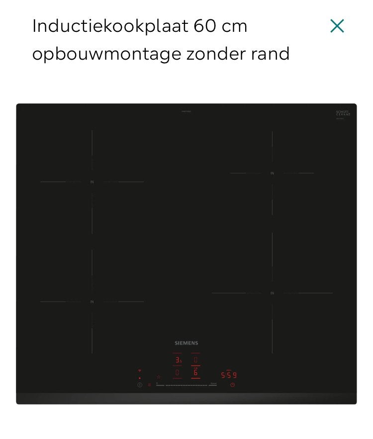 Inductiekookplaat Siemens EH631HEB1E, Witgoed en Apparatuur, Nieuw, Inbouw, Inductie, 4 kookzones