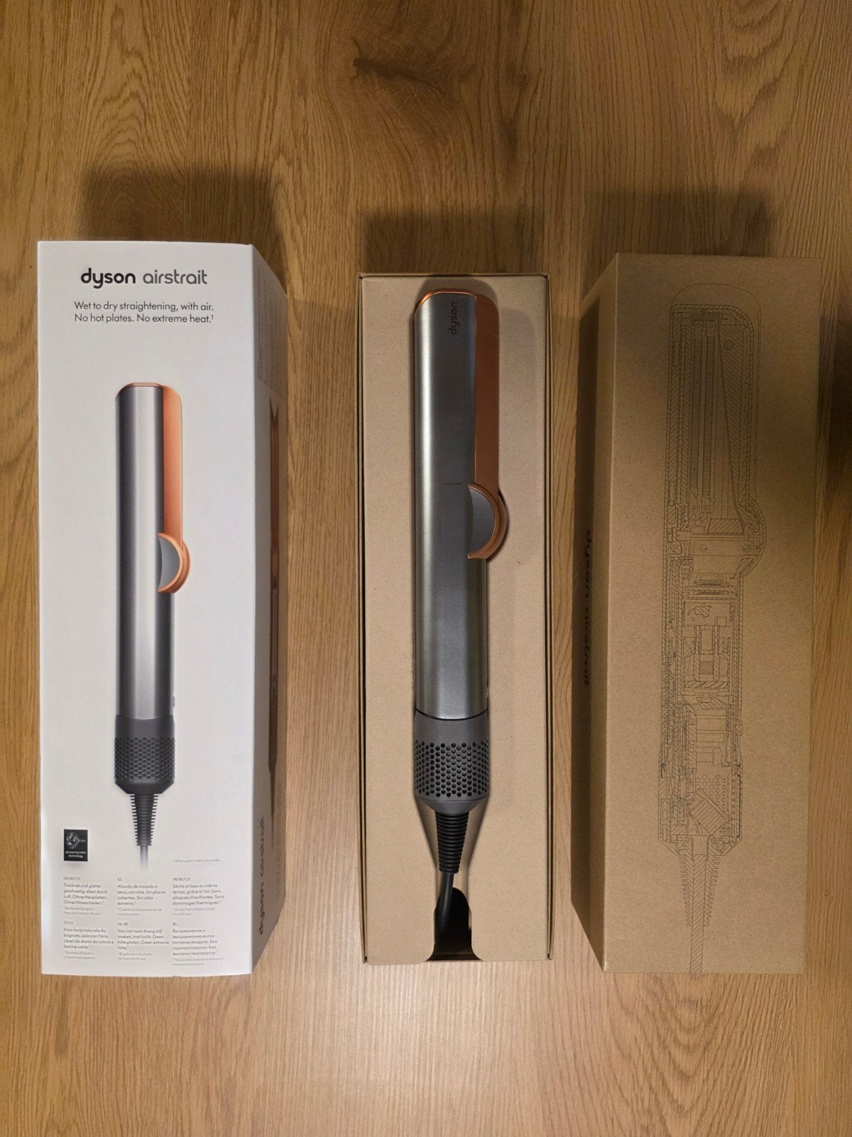 Dyson Airstrait | Nikkel/Koper | Compleet in doos, Sieraden, Tassen en Uiterlijk, Uiterlijk | Haarverzorging, Ophalen of Verzenden