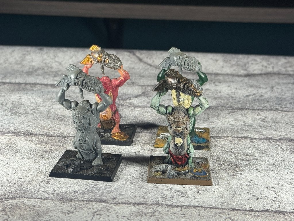 4x Orcs & Goblins Stone Trolls plastic Warhammer Fantasy, Hobby en Vrije tijd, Ophalen of Verzenden, Gebruikt, Warhammer, Figuurtje(s)