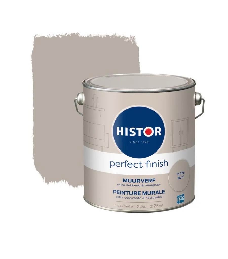 Histor Perfect Finish Muurverf -  2x In The Buff 2.5L, Doe-het-zelf en Verbouw, Verf, Beits en Lak, Nieuw, Verf, Minder dan 5 liter