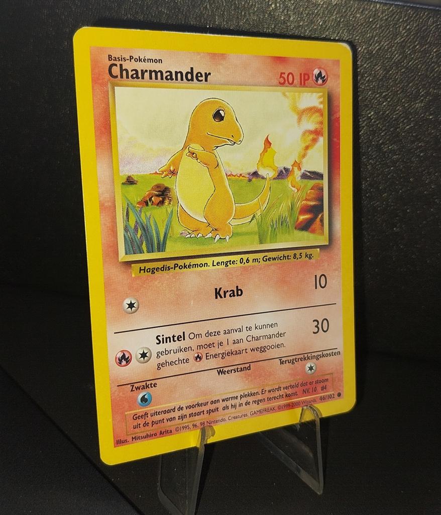 Charmander 46/102 Nederlandse Pokémon Kaart, Hobby en Vrije tijd, Ophalen of Verzenden, Gebruikt, Losse kaart