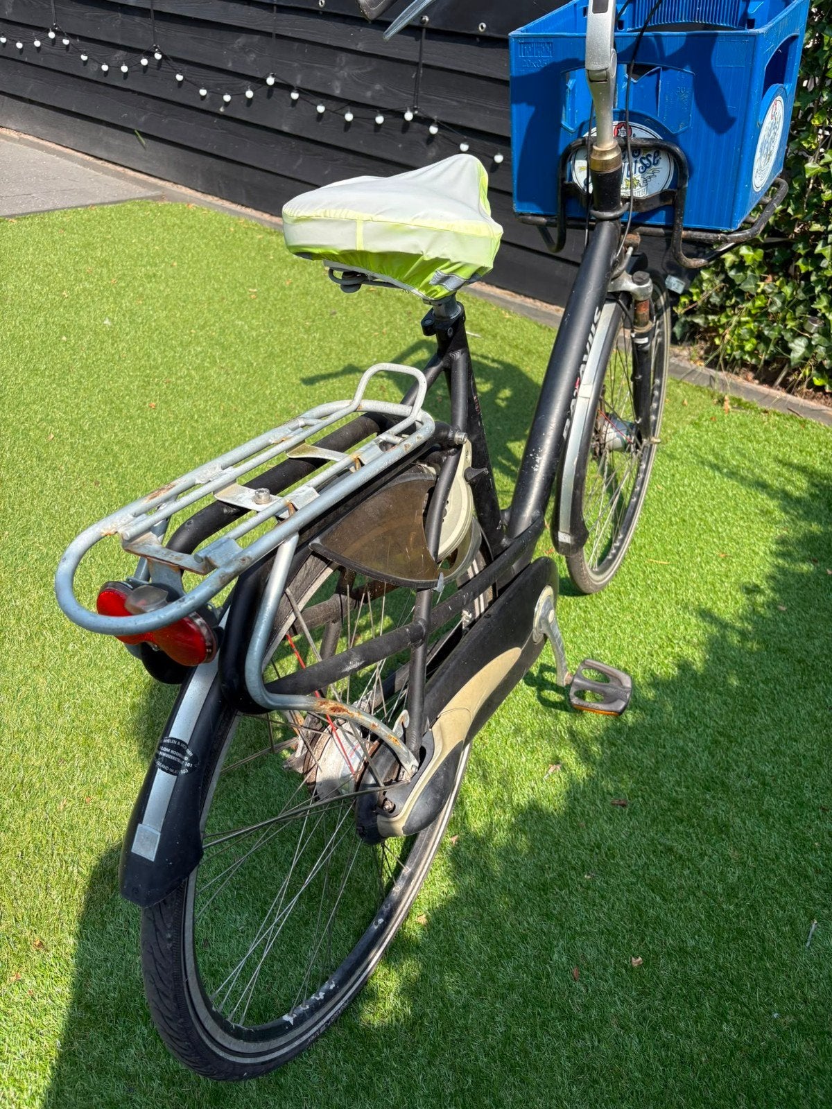 Batavus Mambo damesfiets met voordrager en krat, Ophalen, Gebruikt, Batavus, 56 cm of meer