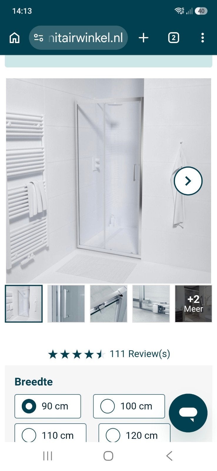 Douche schuifdeur  90x190, Ophalen, Nieuw