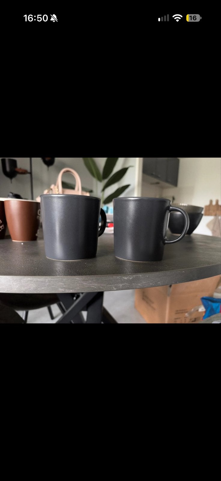 IKEA FÄRGKLAR Mokken - 2 stuks, mat donkergrijs, IKEA, Zo goed als nieuw, Modern, Aardewerk