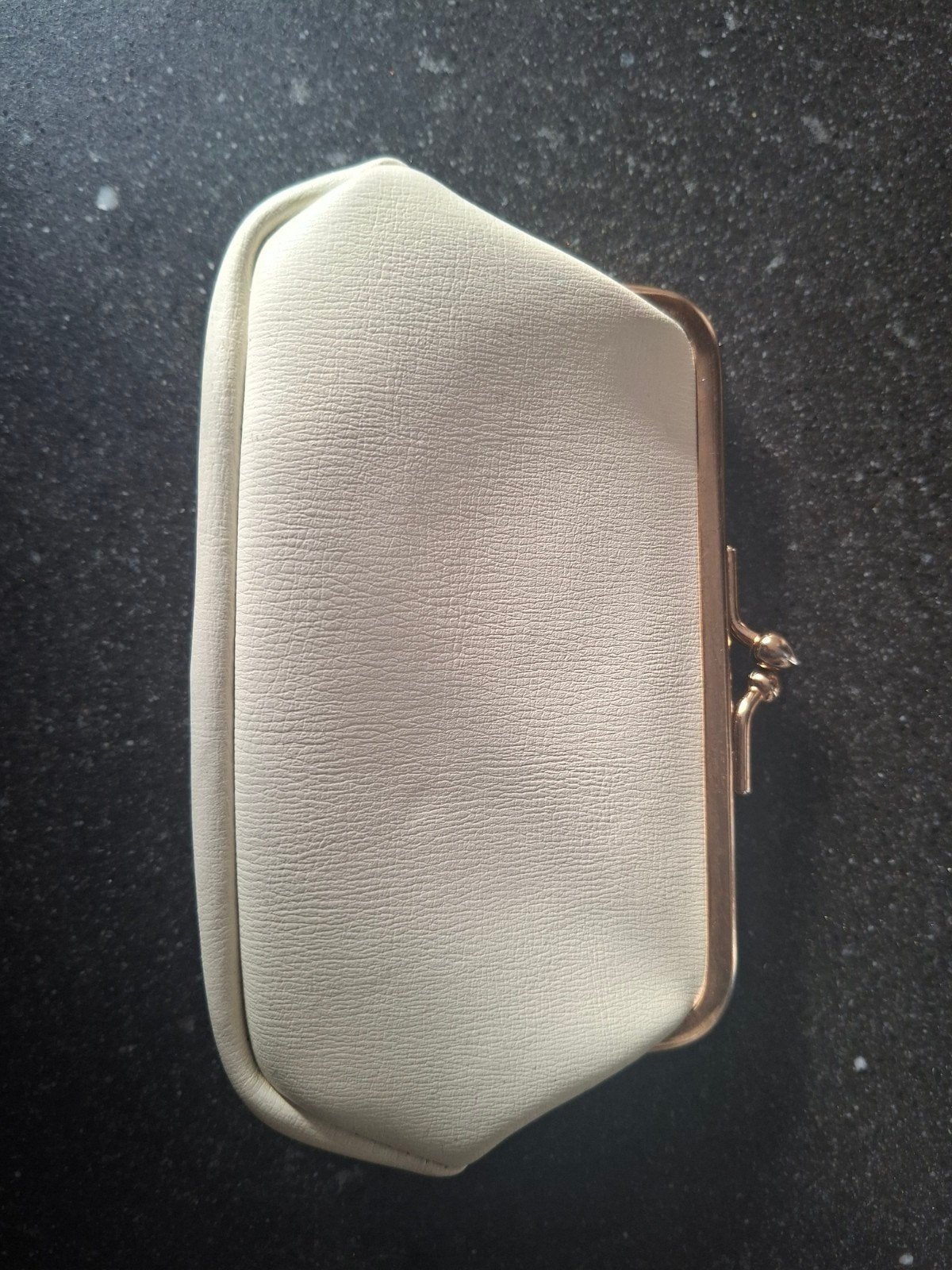 Vintage beugel portemonnee crème wit, Overige merken, Leer, Wit, Ophalen of Verzenden
